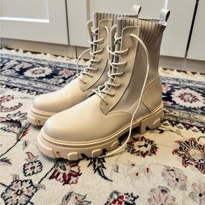 Ecru Women's Combat Boots